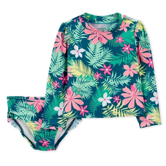Carter's Child of Mine Toddler Girl Rashguard and Swim Bottoms Set, 2-Piece - Picture 1 of 4